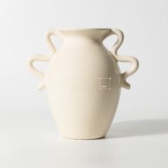 Bình Gốm Minimalist Tay Xoắn Bắc Âu