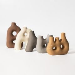 Bình Gốm Cắm Hoa Khô Scandinavian Tối Giản