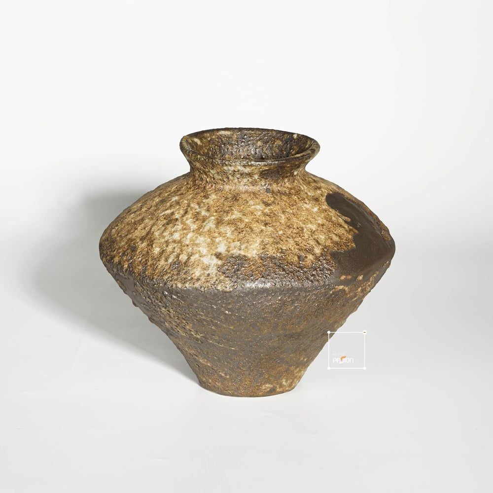 Bình Hoa Gốm Sứ Cổ Phong Cách Wabi Sabi Nâu Cổ