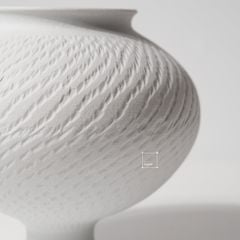 Bình Hoa Gốm Thủ Công Xanh Trắng Nghệ Thuật Hiện Đại