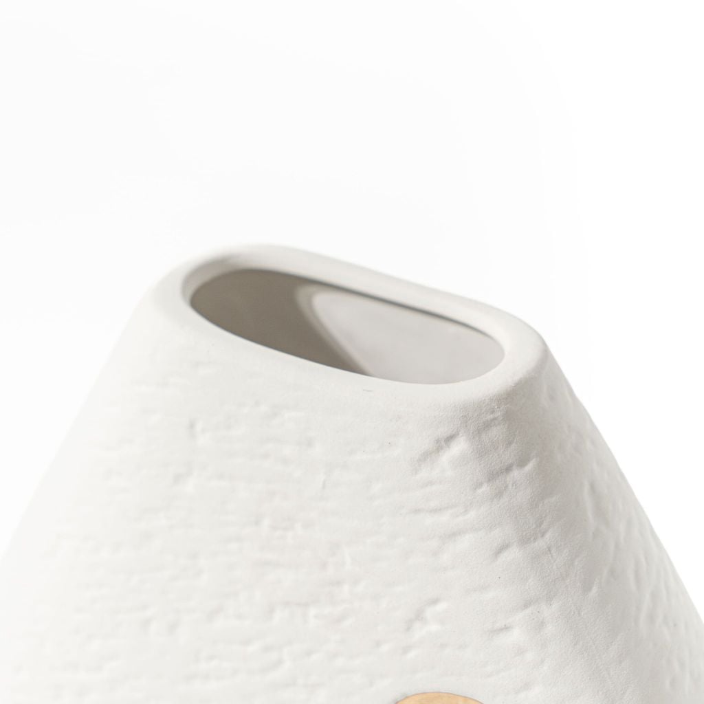 Bình Gốm Decor Tối Giản Họa Tiết Trừu Tượng Phối Vàng