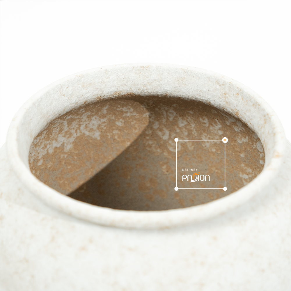 Bình Hoa Gốm Giả Cổ Phong Cách Rustic Có Quai Tai