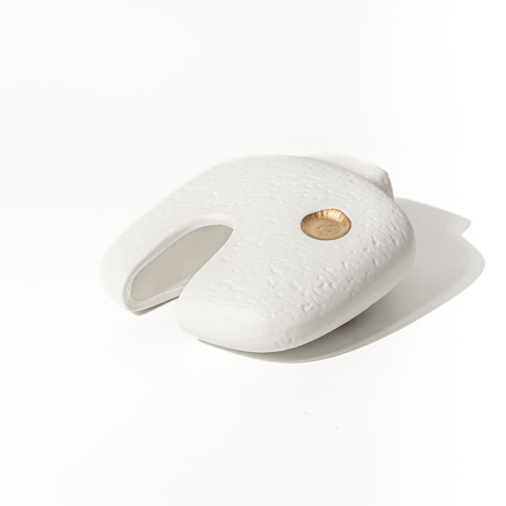 Bình Gốm Decor Tối Giản Họa Tiết Trừu Tượng Phối Vàng