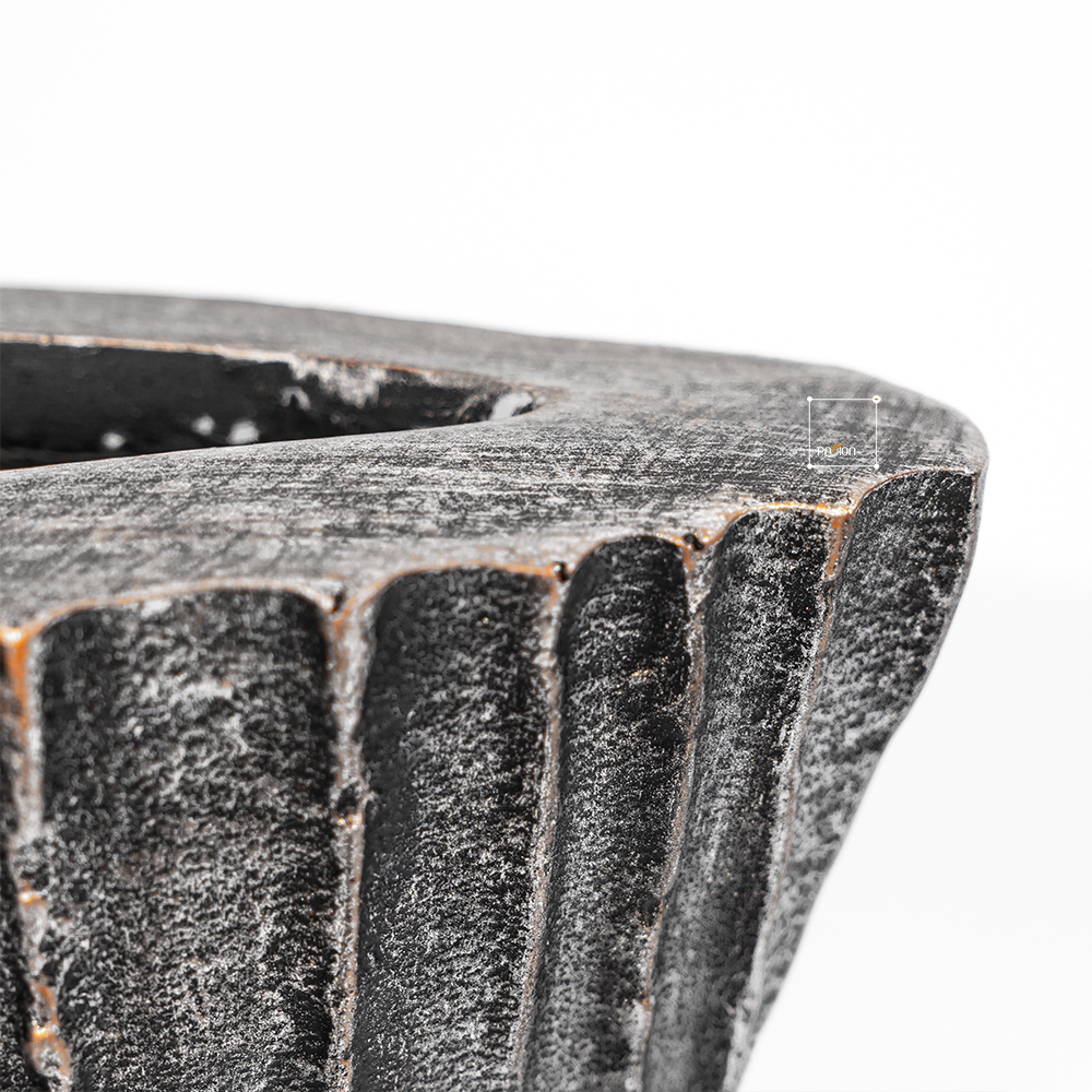 Bình Hoa Decor Composite Giả Đá Texture Sọc Dọc Wabi Sabi