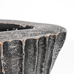 Bình Hoa Decor Composite Giả Đá Texture Sọc Dọc Wabi Sabi