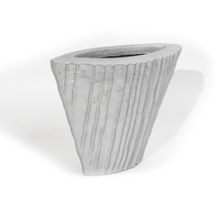 Bình Hoa Decor Composite Giả Đá Texture Sọc Dọc Wabi Sabi