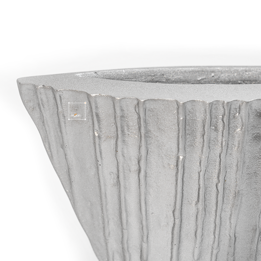 Bình Hoa Decor Composite Giả Đá Texture Sọc Dọc Wabi Sabi