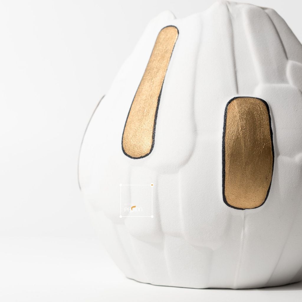 Bình Hoa Gốm Trắng Nghệ Thuật Điêu Khắc Nổi Thân Bình Cao Cấp