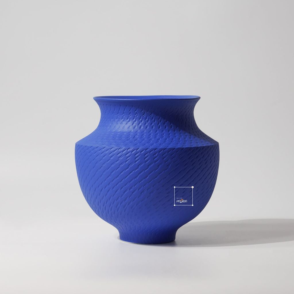 Bình Hoa Gốm Thủ Công Xanh Trắng Nghệ Thuật Hiện Đại