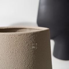 Bình Hoa Wabi Sabi Gốm Mộc Đáy Chữ U