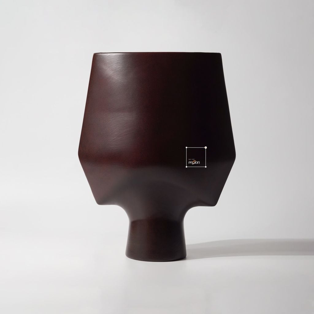 Bình Hoa Wabi Sabi Gốm Mộc Đáy Chữ U
