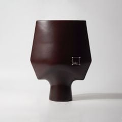 Bình Hoa Wabi Sabi Gốm Mộc Đáy Chữ U