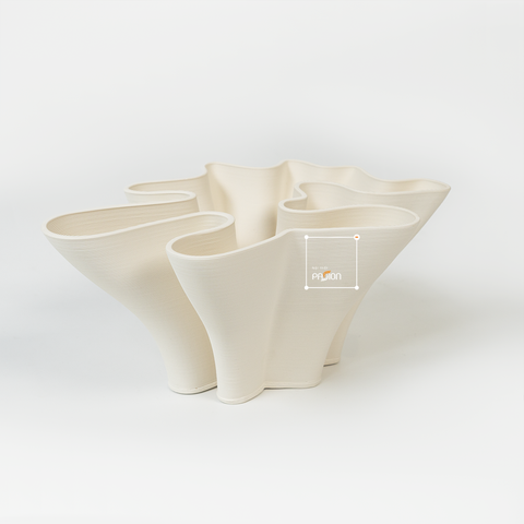 Bình Hoa Gốm Sứ Lượn Sóng 3D Trừu Tượng