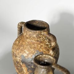 Bình Hoa Gốm Sứ Cổ Phong Cách Wabi Sabi Nâu Cổ