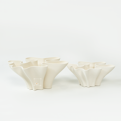 Bình Hoa Gốm Sứ Lượn Sóng 3D Trừu Tượng