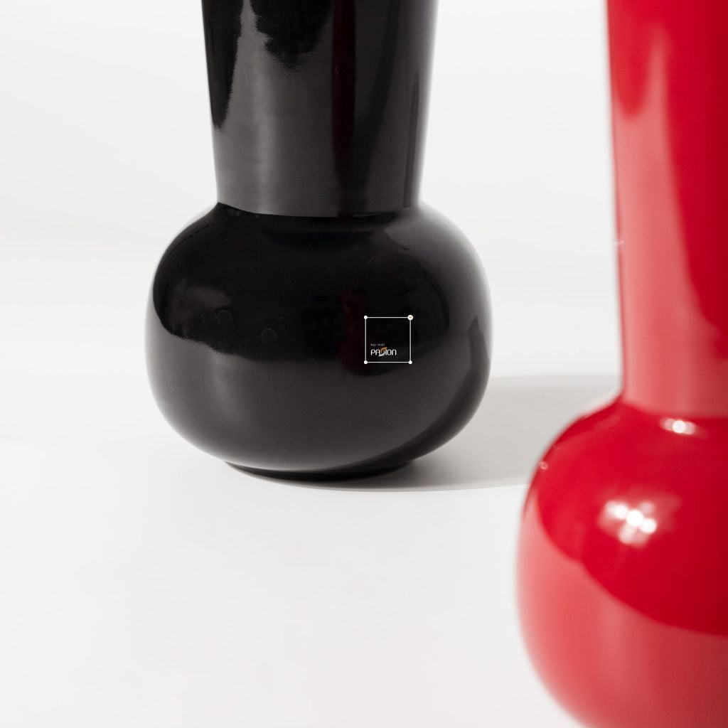 Bình Hoa Gốm Sứ Phủ Bóng Đen Đỏ Sang Trọng