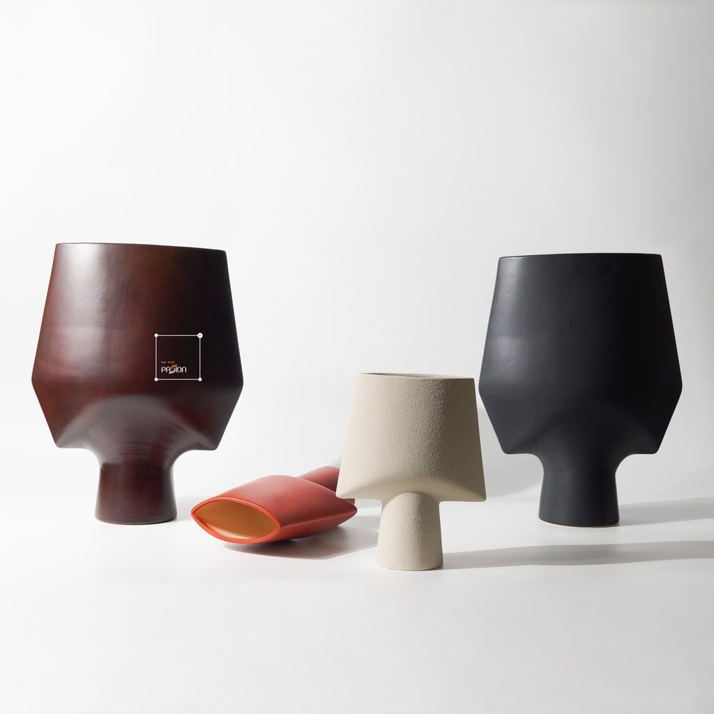 Bình Hoa Wabi Sabi Gốm Mộc Đáy Chữ U