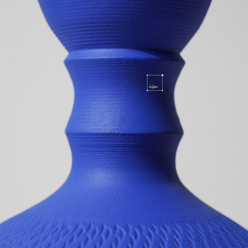 Bình Hoa Gốm Thủ Công Xanh Trắng Nghệ Thuật Hiện Đại