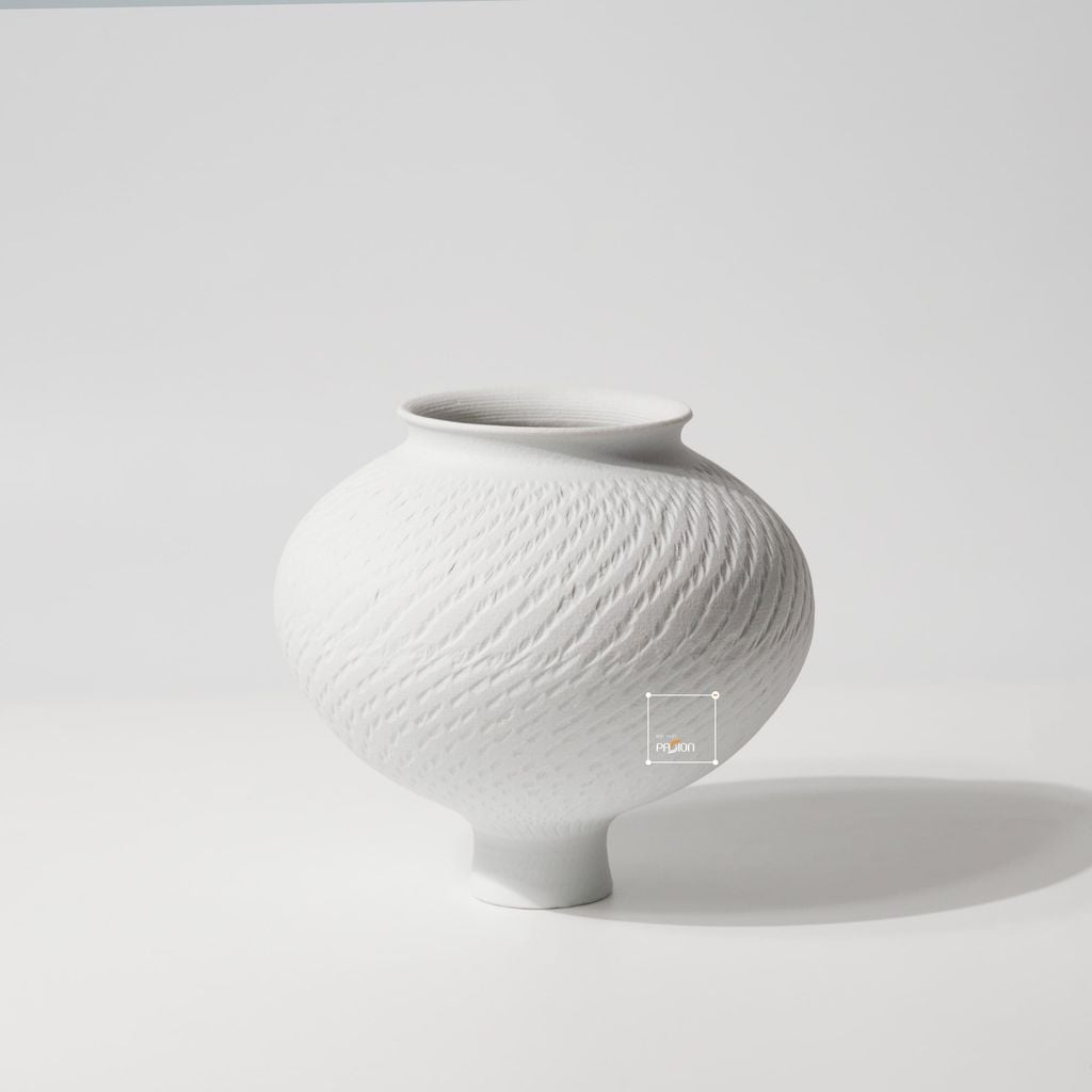 Bình Hoa Gốm Thủ Công Xanh Trắng Nghệ Thuật Hiện Đại