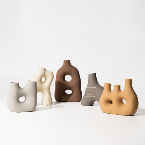 Bình Gốm Cắm Hoa Khô Scandinavian Tối Giản