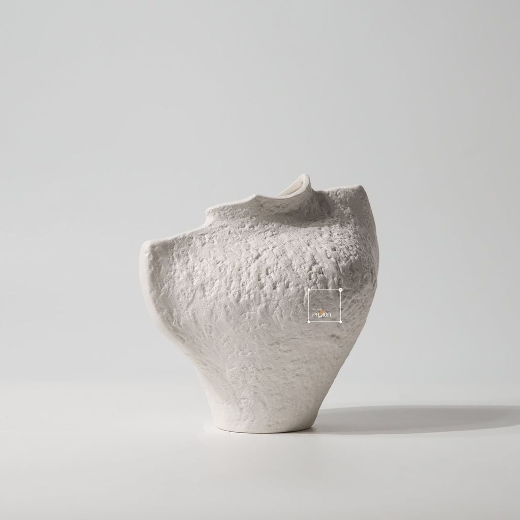 Set 2 Bình Hoa Gốm Wabi Sabi Nâu Cổ Vest Suit