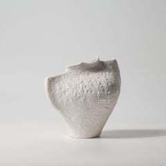 Set 2 Bình Hoa Gốm Wabi Sabi Nâu Cổ Vest Suit