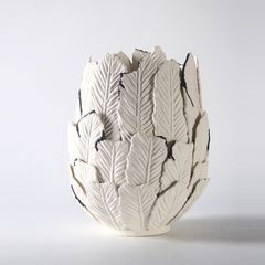 Bình Hoa Gốm Thủ Công Nghệ Thuật Xếp Tầng Hình Lá