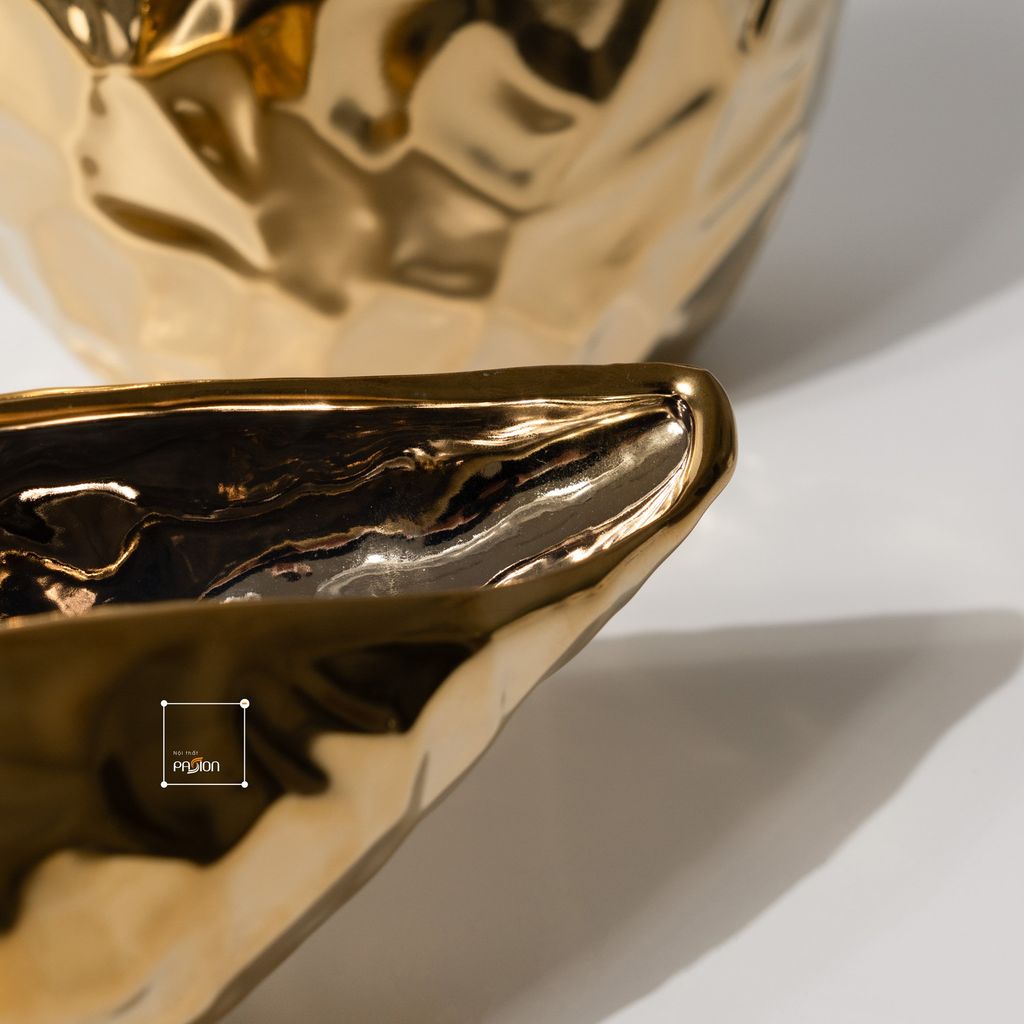 Bình Hoa Khô, Đĩa Trái Cây Kim Loại Trang Trí Phòng Khách Phong Cách Mỹ