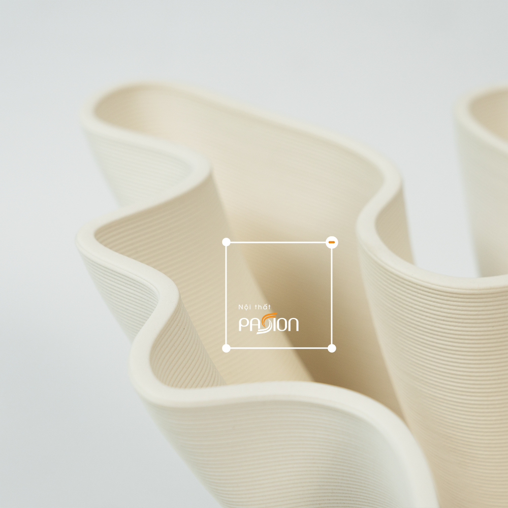 Bình Hoa Gốm Sứ Lượn Sóng 3D Trừu Tượng