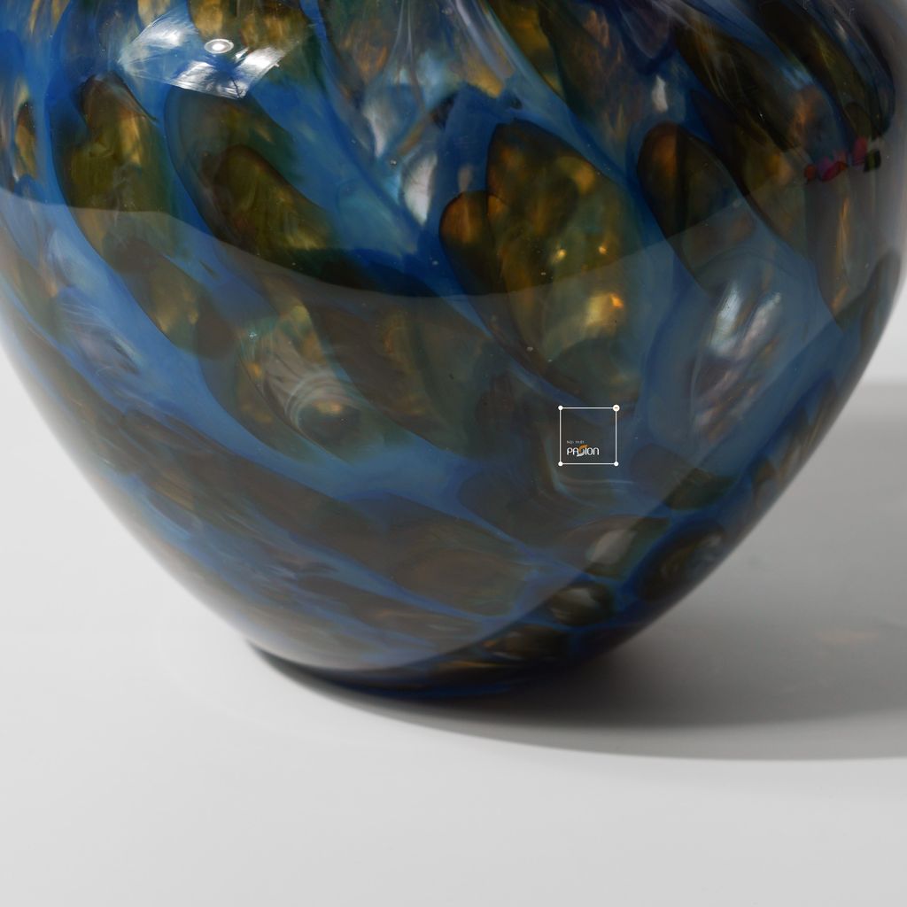 Bình Hoa Thủy Tinh Xanh Lam Vân Mosaic Độc Đáo