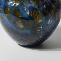 Bình Hoa Thủy Tinh Xanh Lam Vân Mosaic Độc Đáo