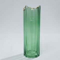 Bình Hoa Thủy Tinh Gợn Sóng Viền Vàng LUCE