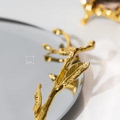 Khay Inox Đựng Tách Trà Phong Cách Hoa Châu Âu