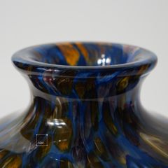 Bình Hoa Thủy Tinh Xanh Lam Vân Mosaic Độc Đáo