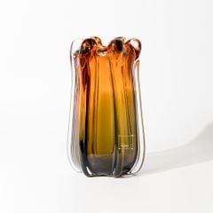 Bình Hoa Thủy Tinh Gradient Hình Búp Hoa Xanh Vàng