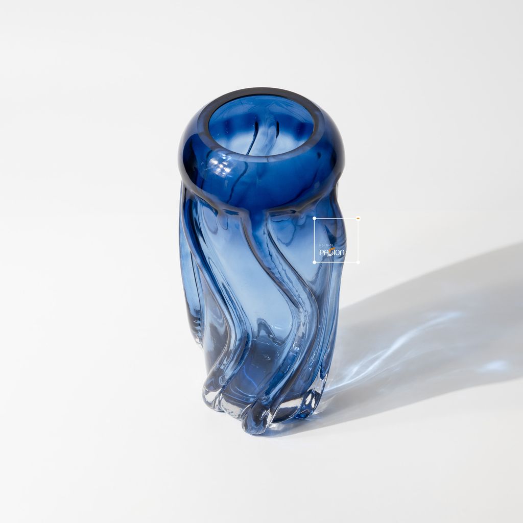 Bình Hoa Thủy Tinh Dày Decor Gợn Sóng Gradient