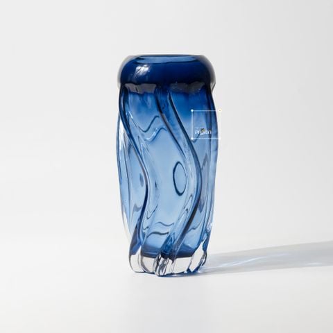 Bình Hoa Thủy Tinh Dày Decor Gợn Sóng Gradient