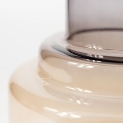 Bình Hoa Thủy Tinh Màu Gradient Xanh Nâu Bụng Phân Tầng