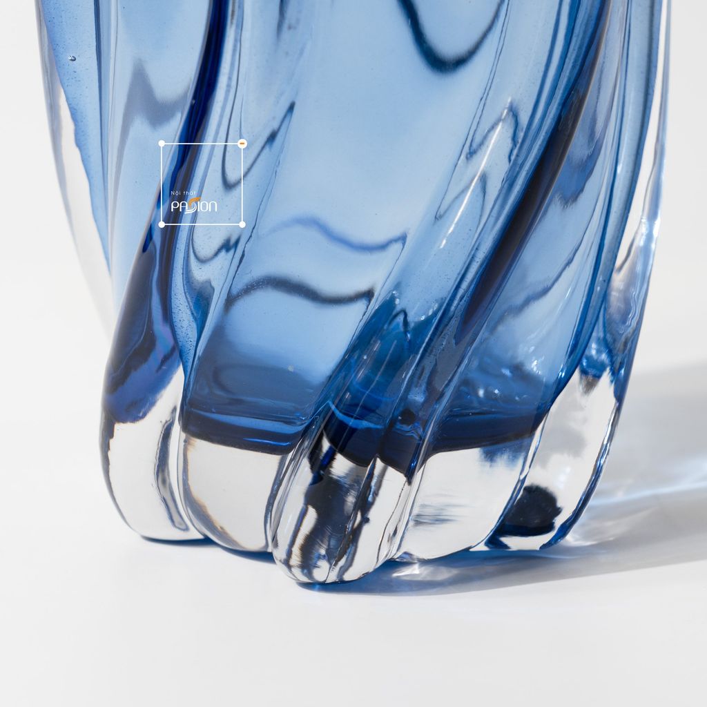 Bình Hoa Thủy Tinh Dày Decor Gợn Sóng Gradient