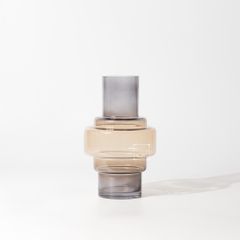 Bình Hoa Thủy Tinh Màu Gradient Xanh Nâu Bụng Phân Tầng