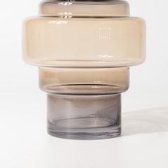 Bình Hoa Thủy Tinh Màu Gradient Xanh Nâu Bụng Phân Tầng
