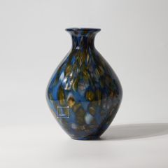 Bình Hoa Thủy Tinh Xanh Lam Vân Mosaic Độc Đáo