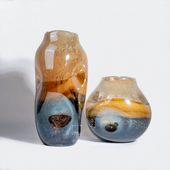 Bình Hoa Thủy Tinh Hiệu Ứng Marble Earthe Tone Sang Trọng
