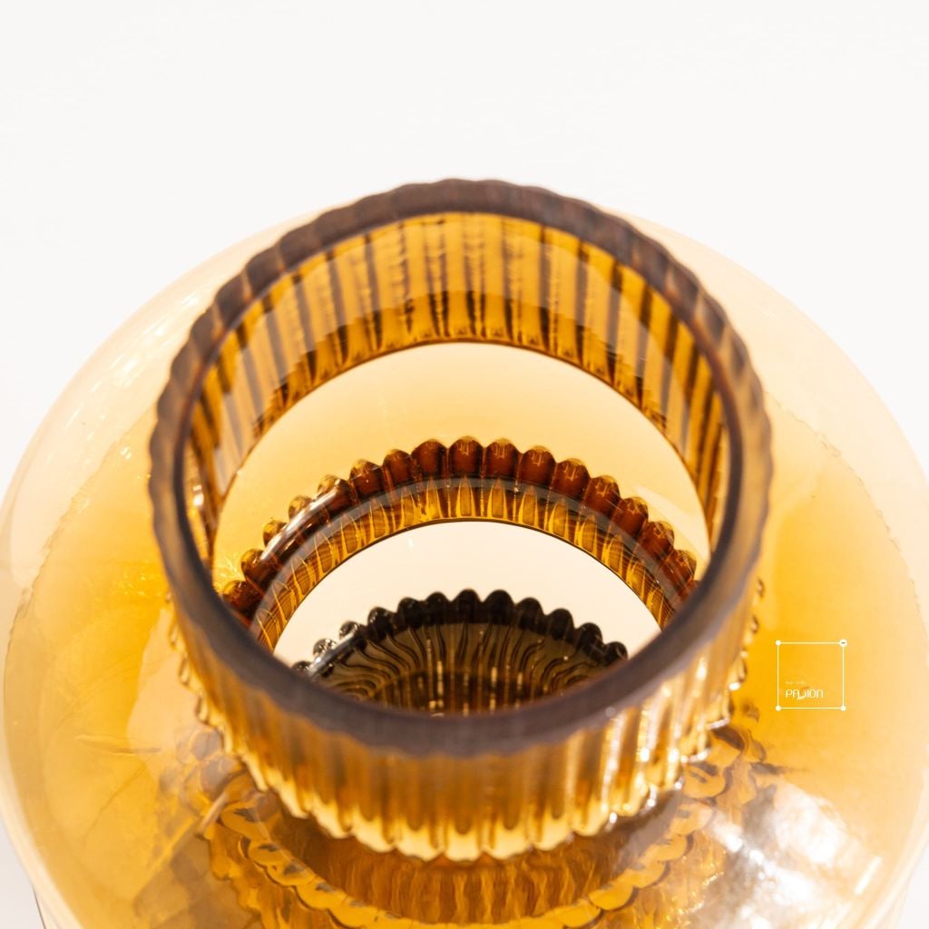 Bình Hoa Thủy Tinh Nâu Phong Cách Tháp Tầng