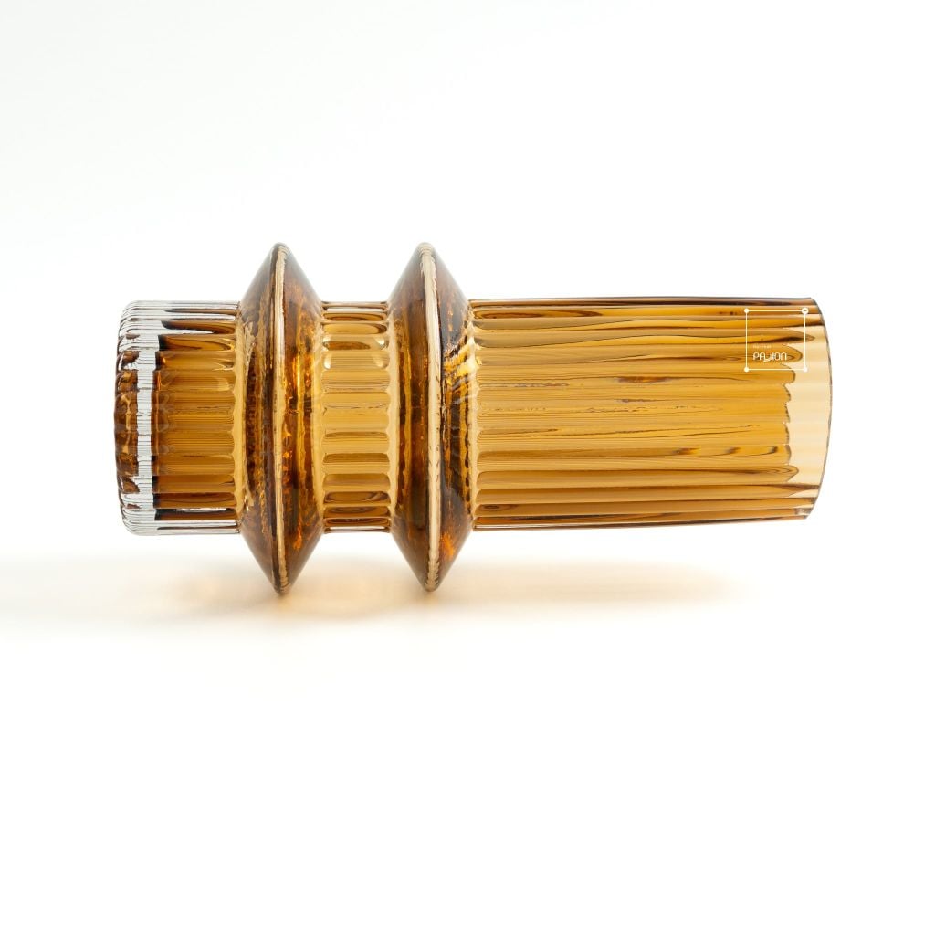 Bình Hoa Thủy Tinh Nâu Phong Cách Tháp Tầng