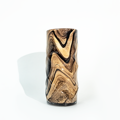 Bình Hoa Thủy Tinh Nghệ Thuật Vân Đá Marble Nâu Khói