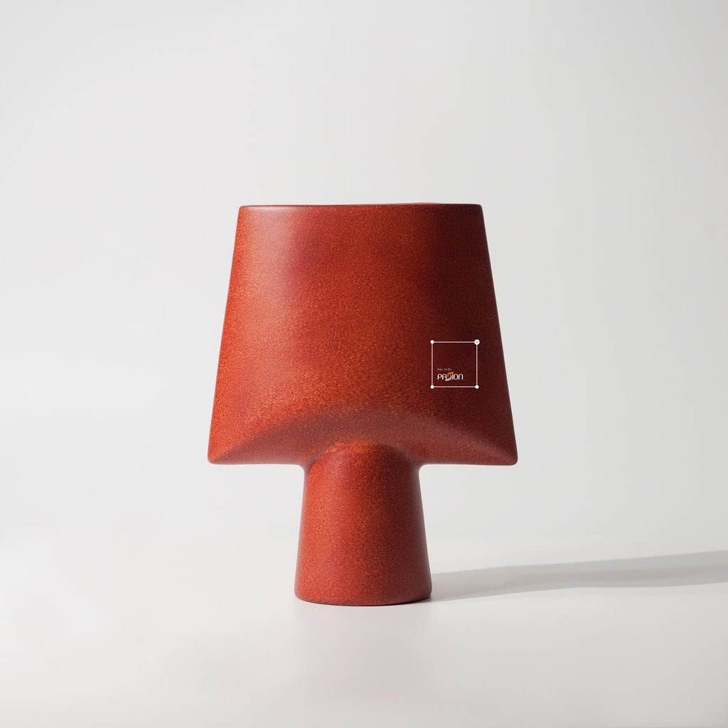 Bình Hoa Wabi Sabi Gốm Mộc Đáy Chữ U