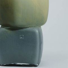 Bình Hoa Thủy Tinh Hình Đá Khối Xếp Tầng Gradient