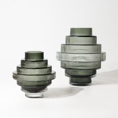 Bình Hoa Thủy Tinh Nâu Phong Cách Tháp Tầng