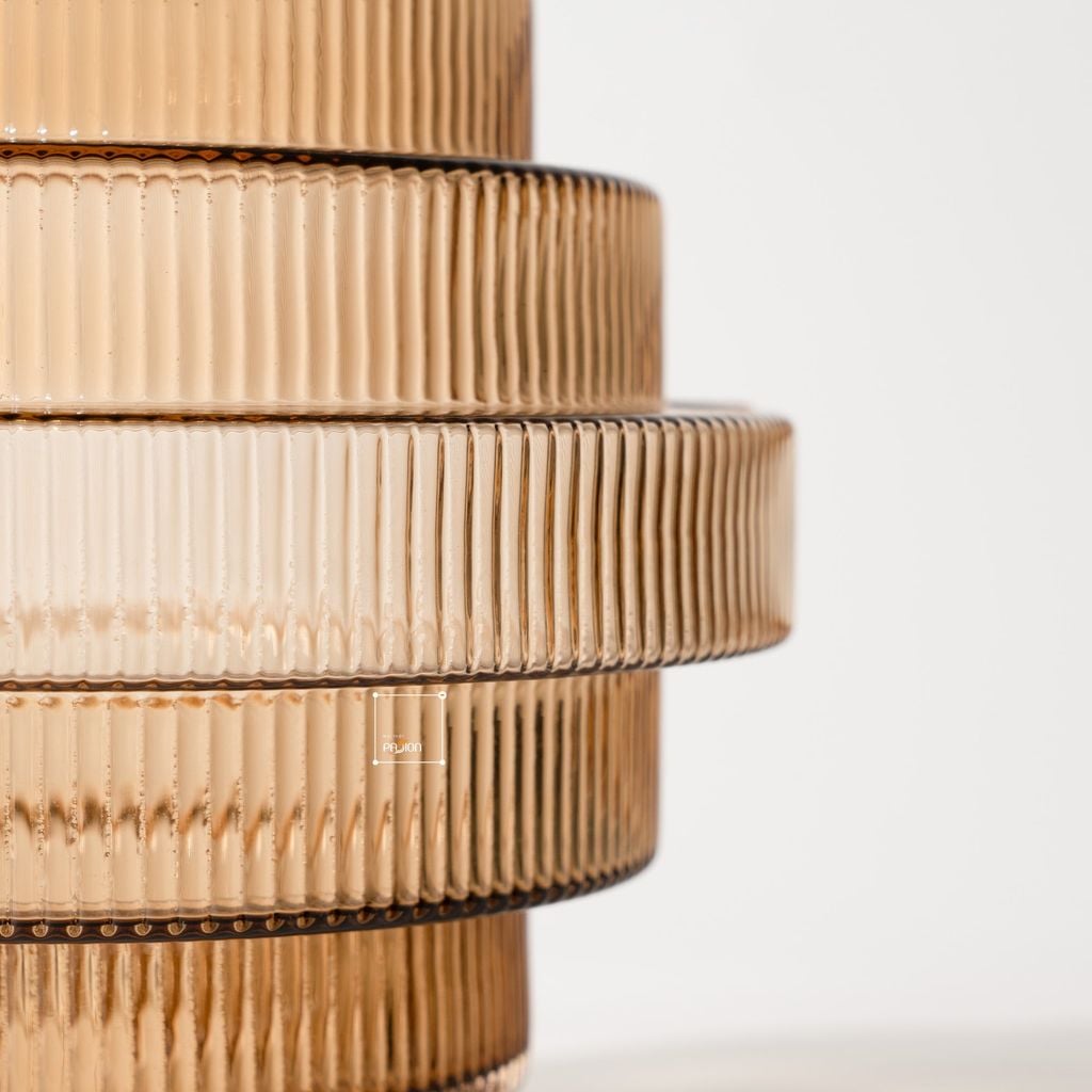 Bình Hoa Thủy Tinh Nâu Phong Cách Tháp Tầng